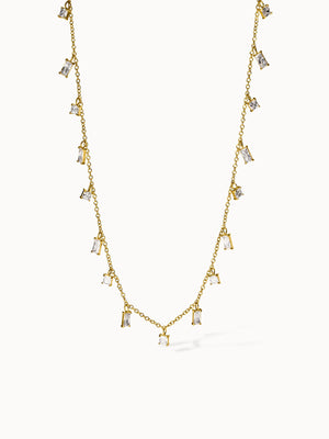 Powder Kette von PURELEI, 18K Gold Edelstahl mit klaren Zirkonia-Steinen, elegant und zeitlos, feminine Leichtigkeit.