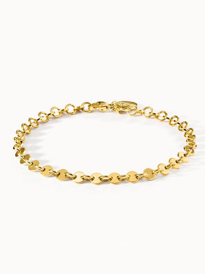 Goldenes Armband mit runden Elementen, elegant und zeitlos, von PURELEI.