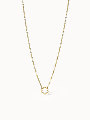 PURELEI Bloom Kette aus 18K vergoldetem Edelstahl mit filigranem Blütenanhänger, elegant und feminin.