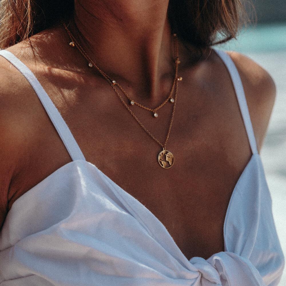 World Map Necklace