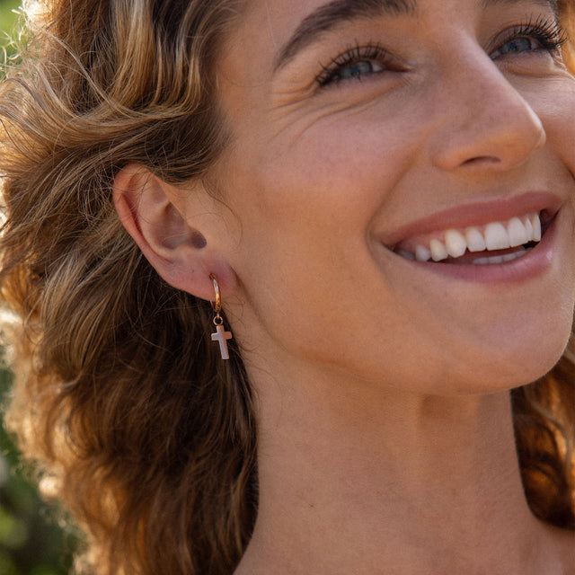 Boucles d'Oreilles Cross Hoop