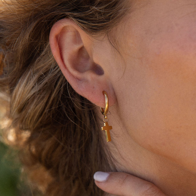Boucles d'Oreilles Cross Hoop