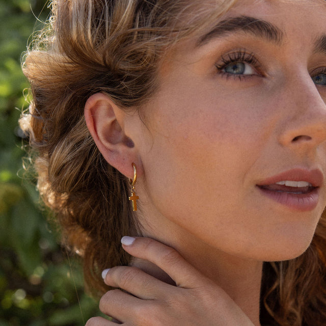 Boucles d'Oreilles Cross Hoop