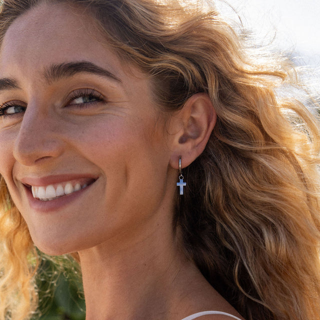Boucles d'Oreilles Cross Hoop