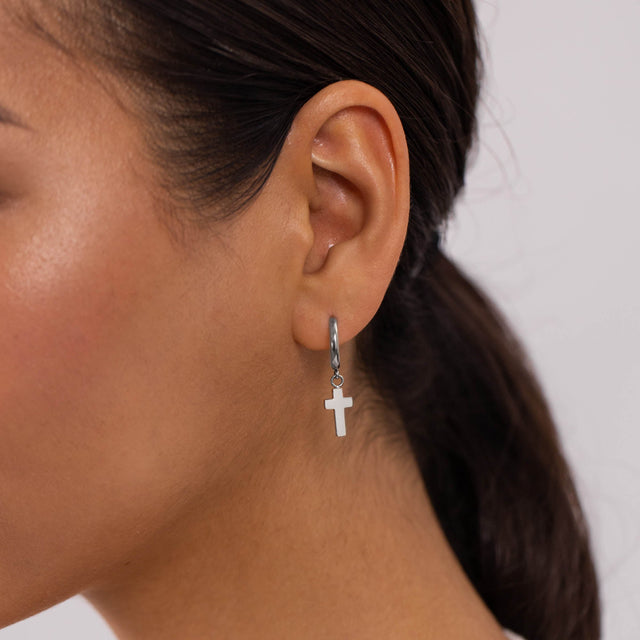 Boucles d'Oreilles Cross Hoop
