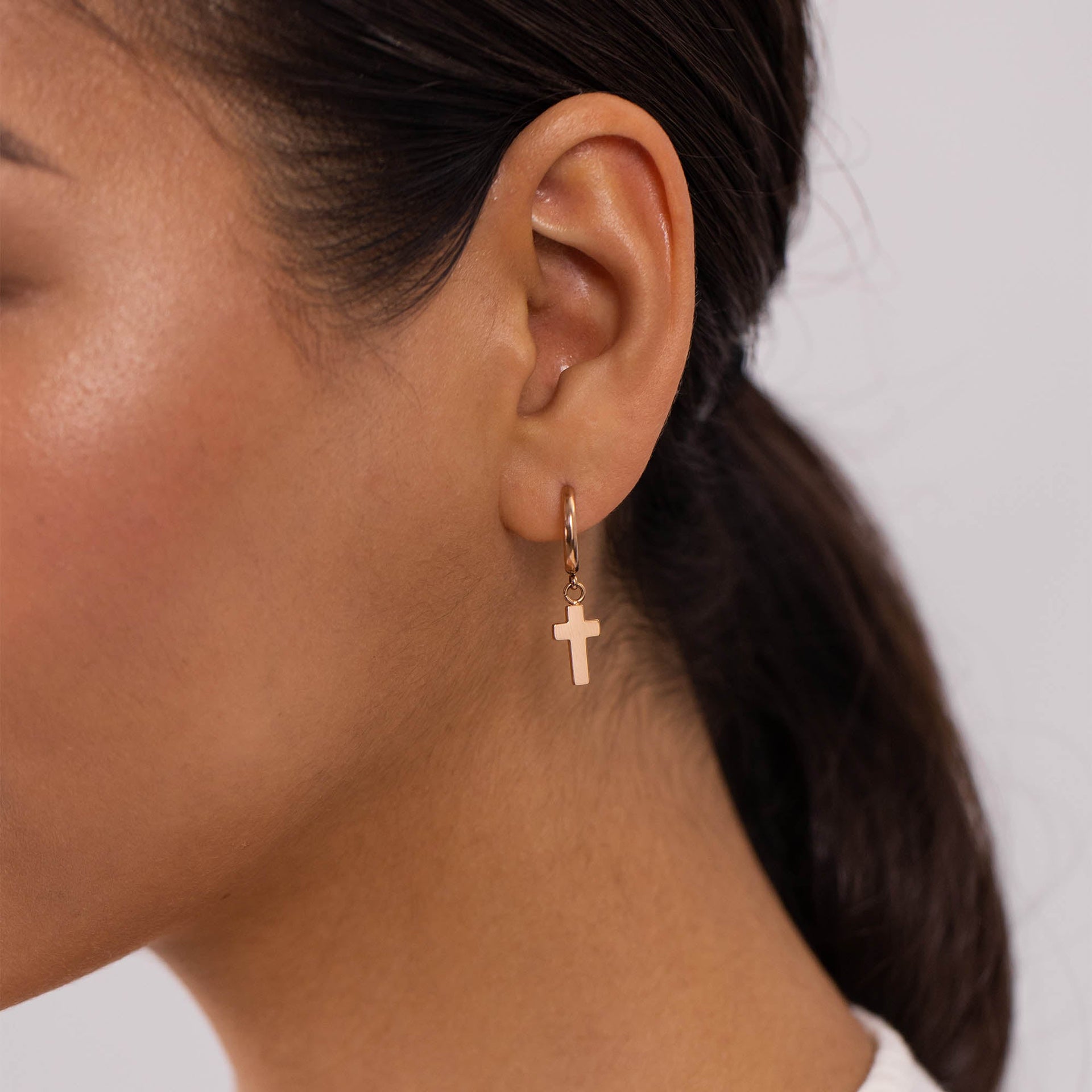 Boucles d'Oreilles Cross Hoop