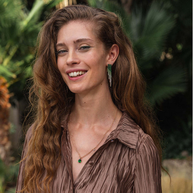 Boucle d'Oreille Green Glow