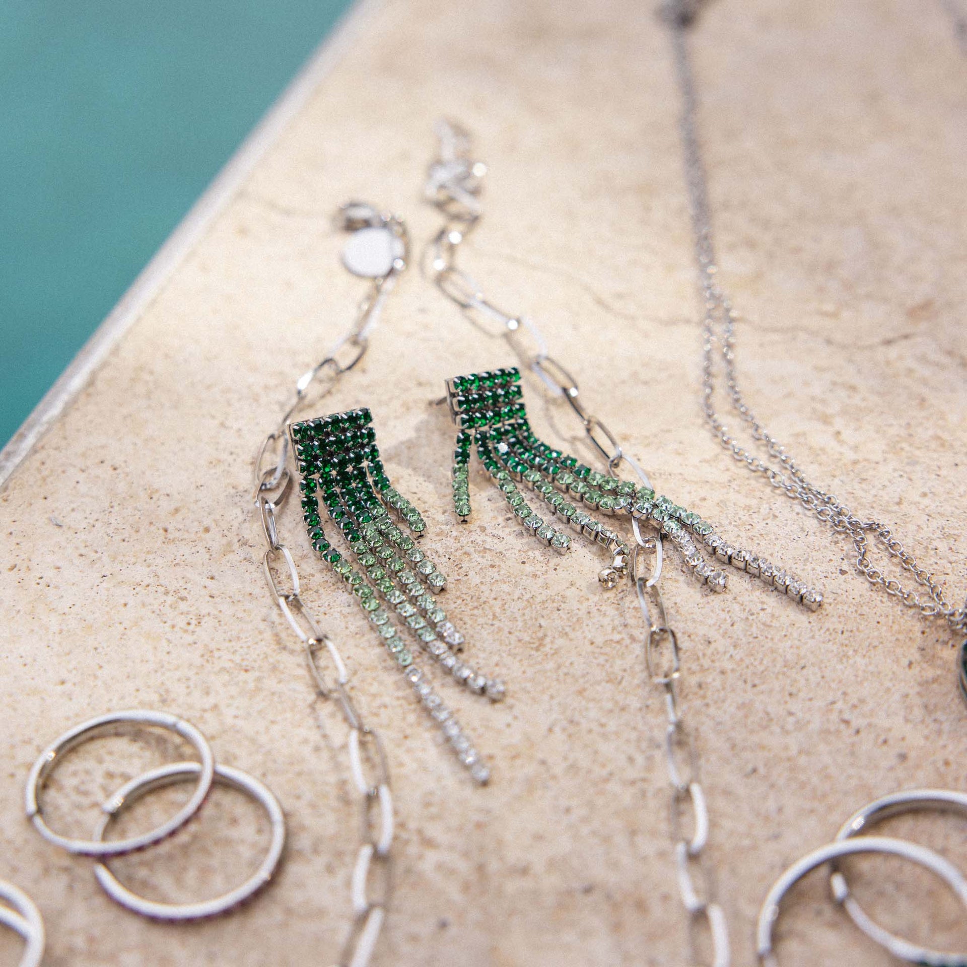 Boucle d'Oreille Green Glow