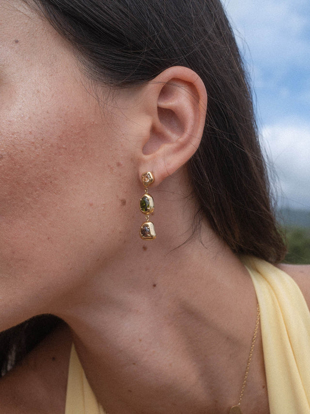 Sentir les boucles d'oreilles en or