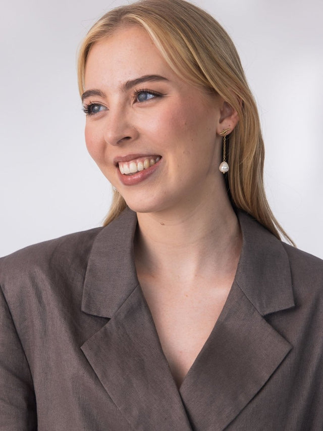 Drop Pearl Earrings - INT PURELEI