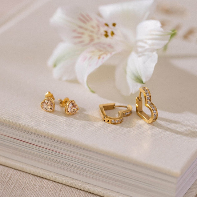 Glitter Heart Earring - INT PURELEI