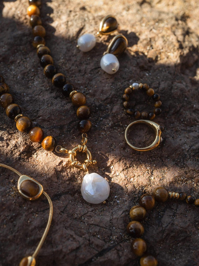 Tiger's Eye Charm Necklace - INT PURELEI
