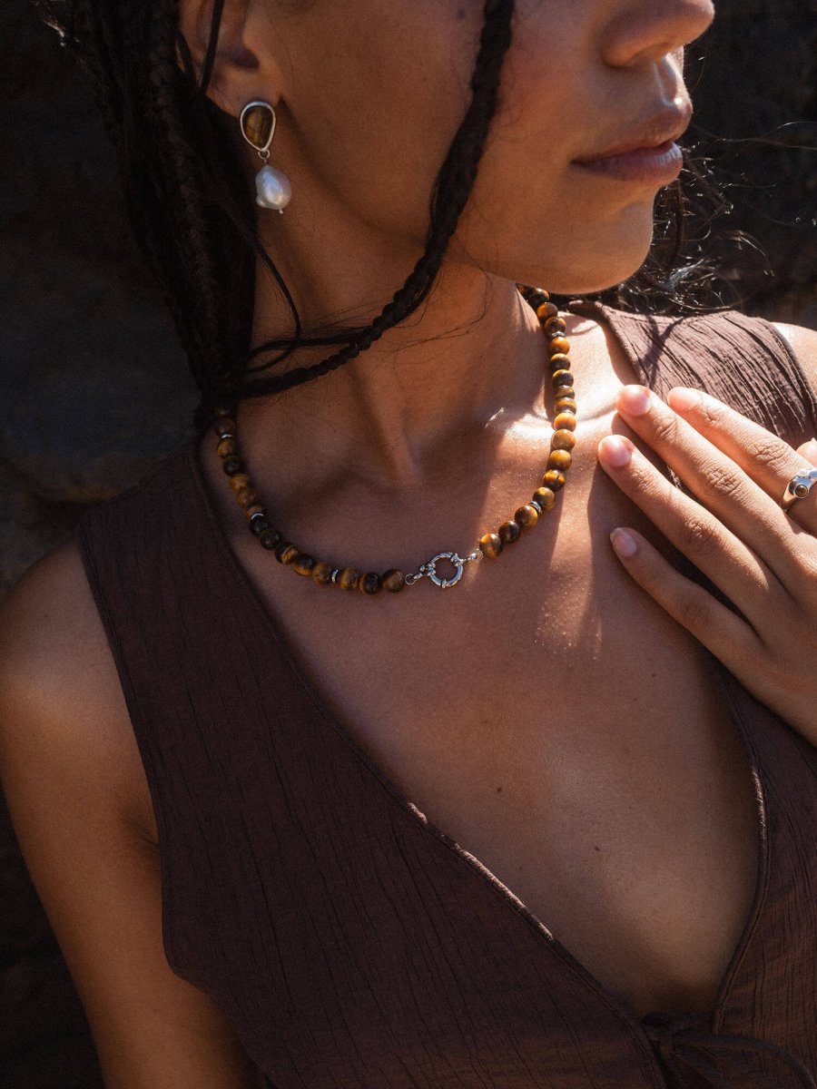 Tiger's Eye Charm Necklace - INT PURELEI