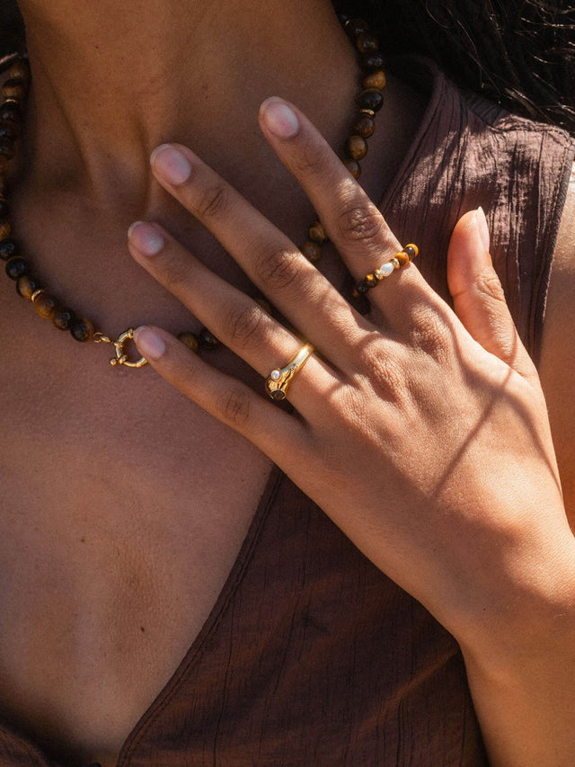 Tiger's Eye Pearl Ring - INT PURELEI