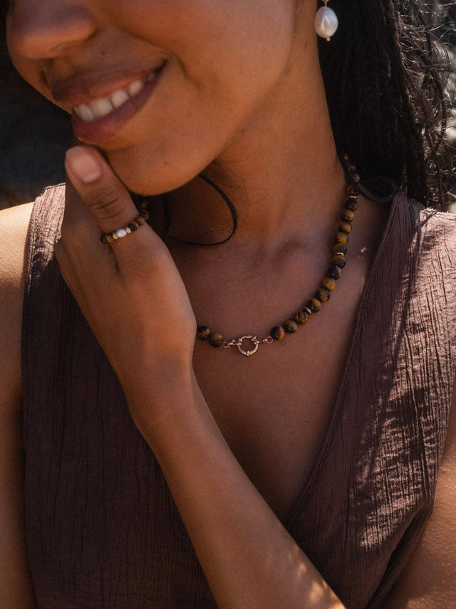 Tiger's Eye Pearl Ring - INT PURELEI